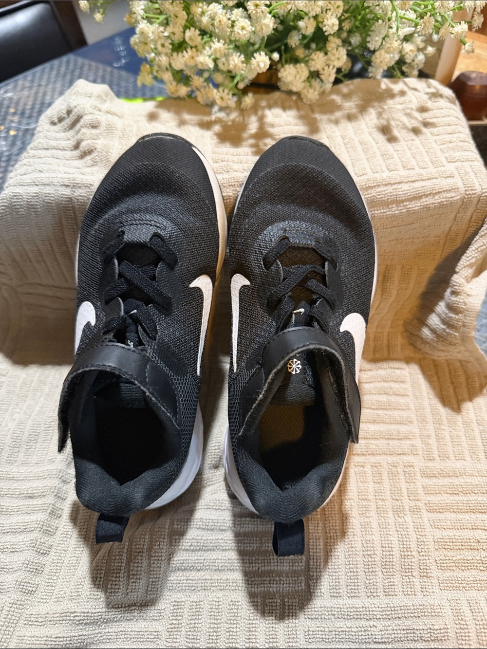 Nike Kids Black and White Slip-On Athletic Sneakers